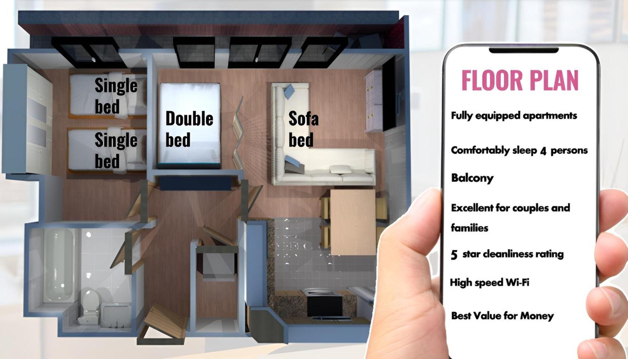 Sidemersey Livings- Convenient 1-Bedroom Flat With A View, Central Liverpool Eksteriør bilde